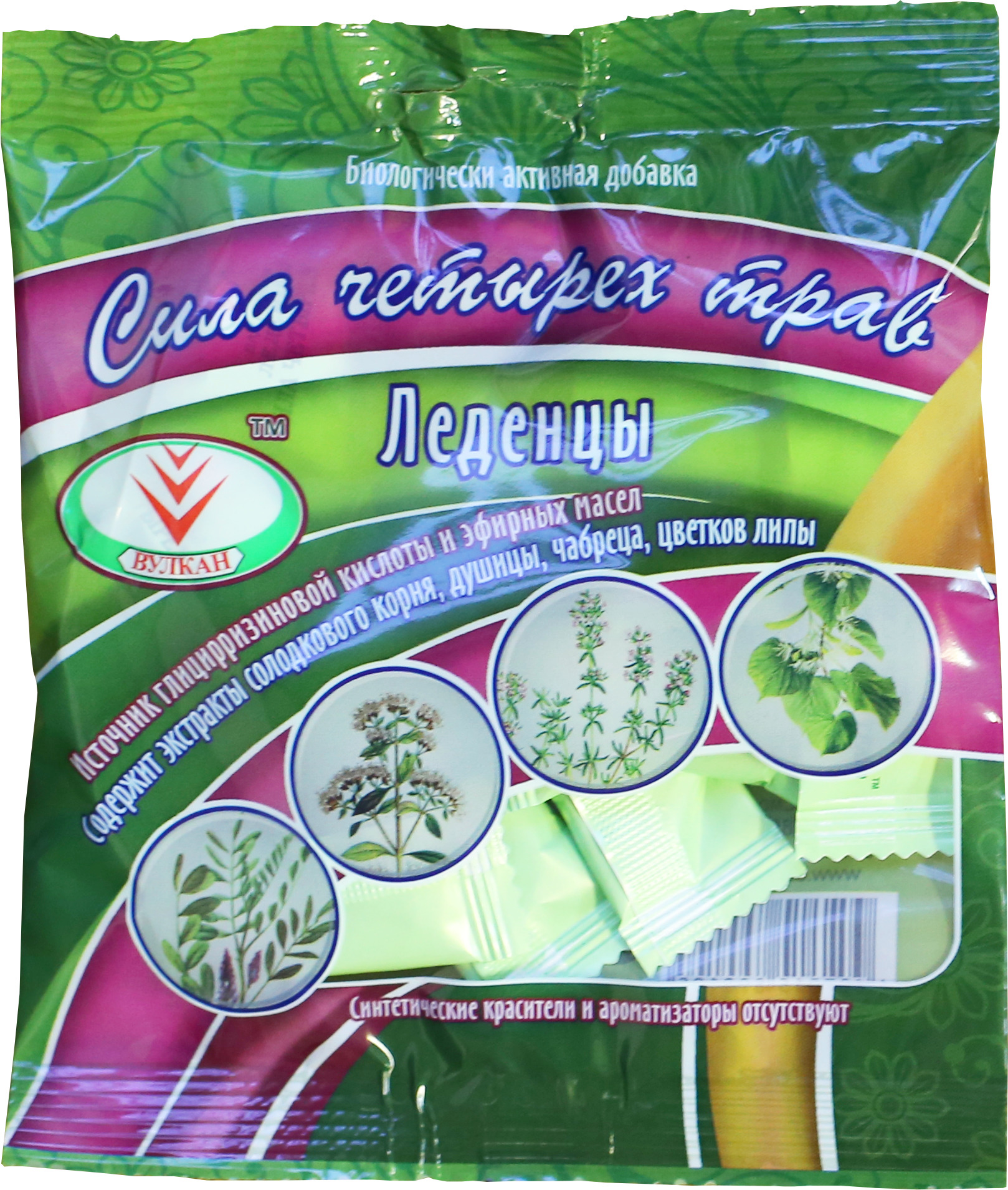 Леденцы Сила четырех трав, леденцы, 50 г, 1 шт. фото