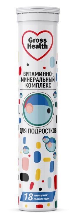 Gross Health Витаминно-минеральный комплекс для подростков, таблетки шипучие, 18 шт. фото