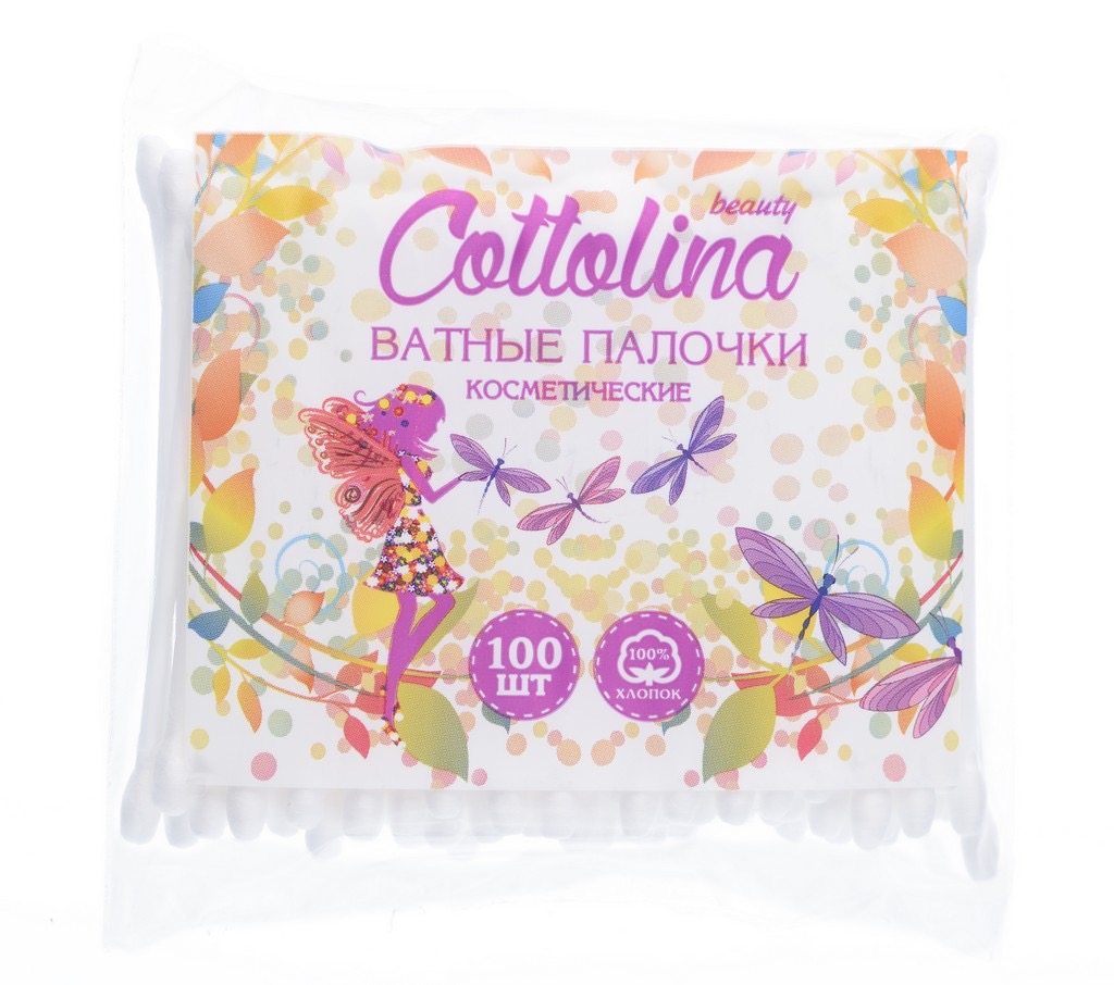 Cottolina ватные палочки, ватные палочки в пакете, 100 шт. фото