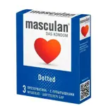 Masculan Dotted презервативы с пупырышками, презервативы, 3 шт. фото