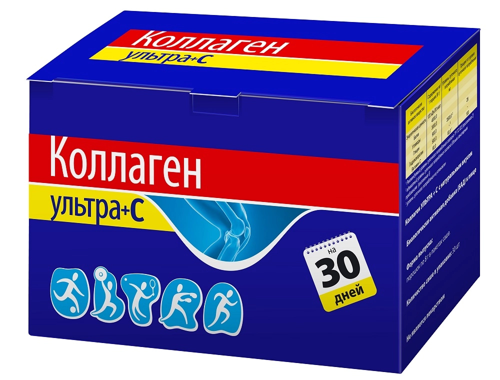 Коллаген Ультра + С, порошок, 8 г, 30 шт, без вкуса фото