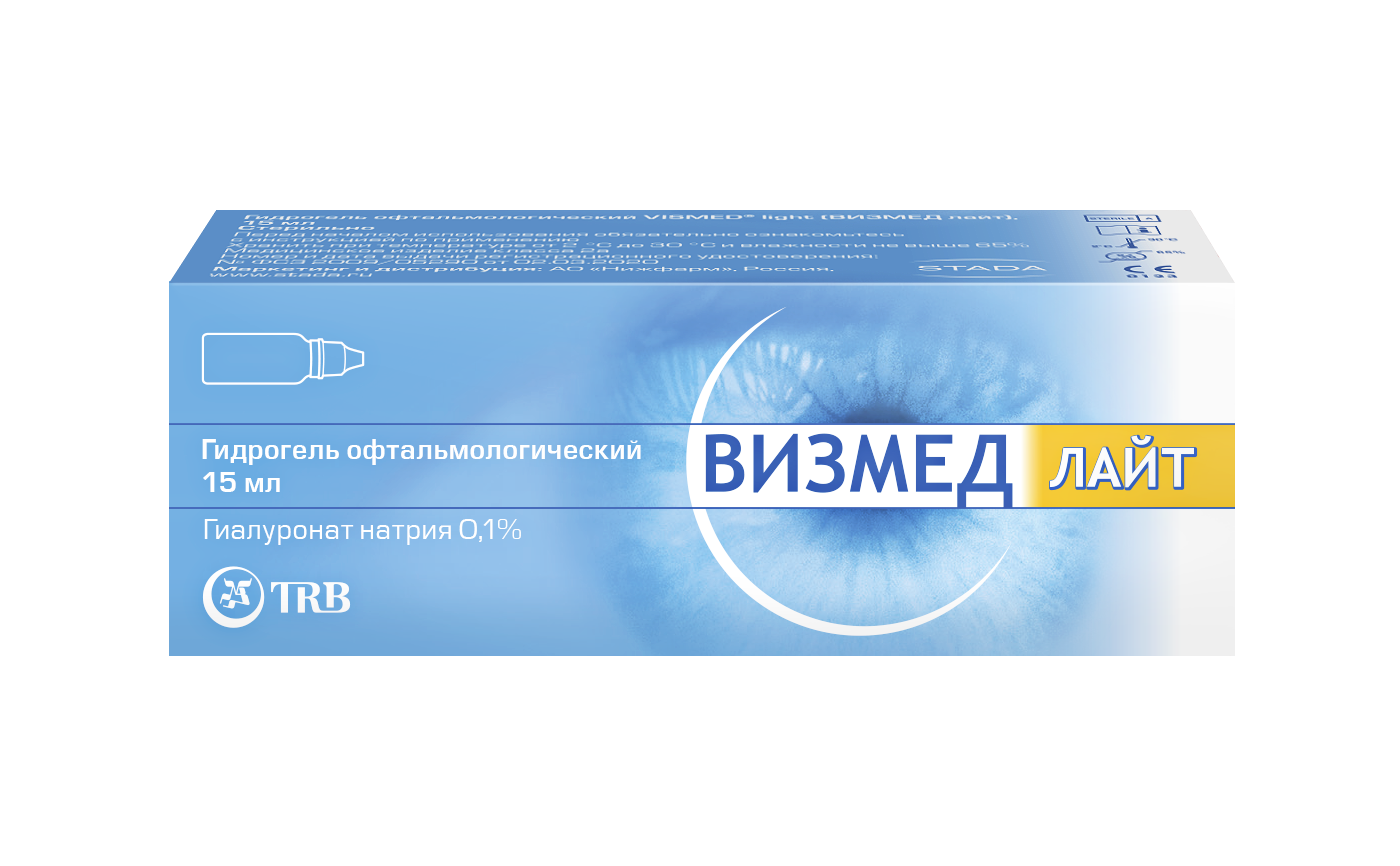 Визмед Лайт гидрогель офтальмологический, 0.1%, гидрогель офтальмологический, 15 мл, 1 шт. фото