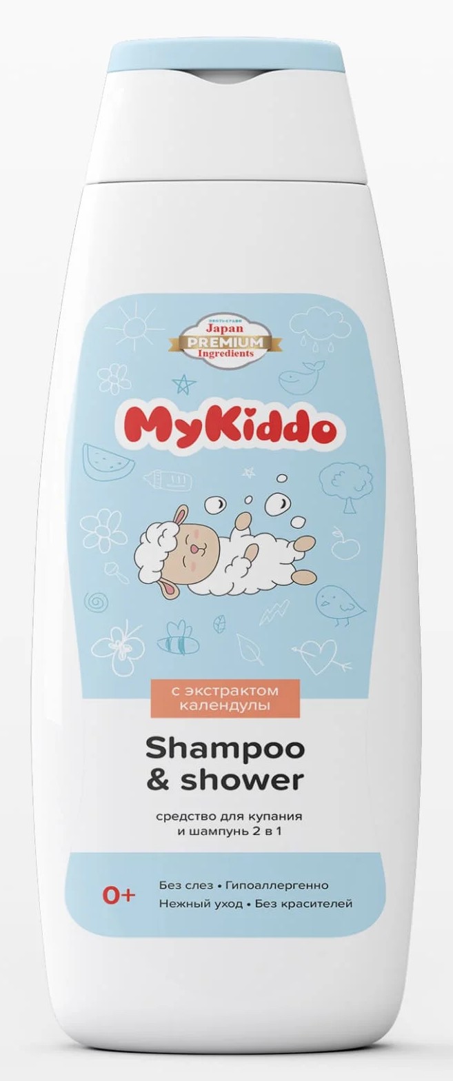 MyKiddo Средство для купания и шампунь 2 в 1, средство для купания, 300 мл, 1 шт. фото