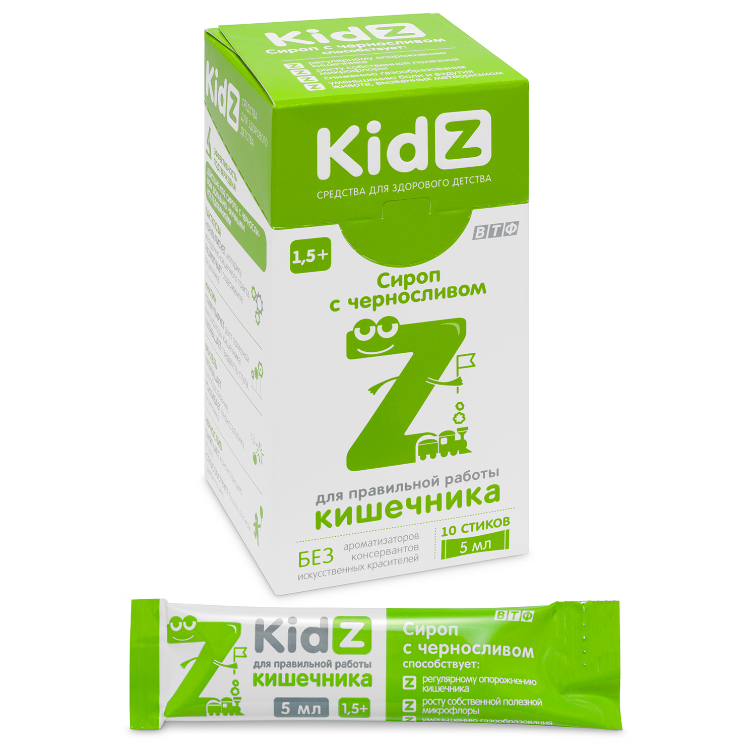Kidz Сироп с черносливом для детей, сироп в стиках, 5 мл, 10 шт, для детей с 1,5 лет фото