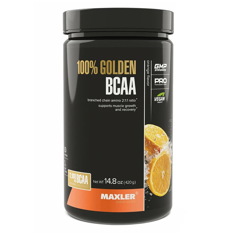 Maxler 100% Golden BCAA, порошок, 420 г, 1 шт, апельсин фото