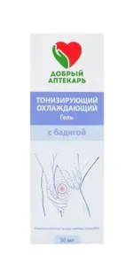 Добрый Аптекарь Гель для тела тонизирующий охлаждающий с бадягой, гель для тела, 50 мл, 1 шт. фото