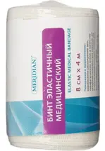 Meridian Бинт медицинский эластичный, 8 см х 4 м, 1 шт, средней растяжимости фото