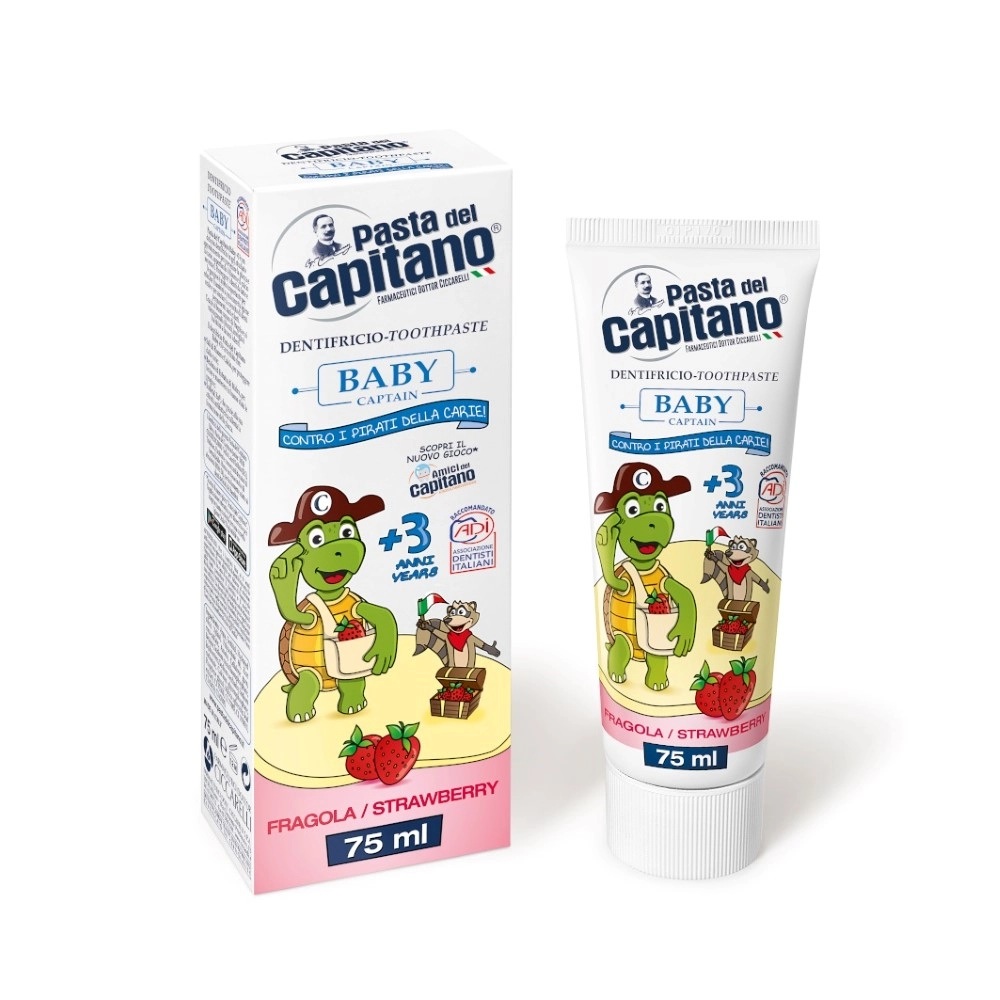 Pasta del Capitano Зубная паста детская baby strawberry 3+, 75 мл, 1 шт, с клубничным вкусом фото