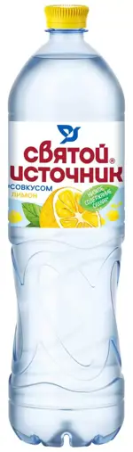 Святой источник Вода питьевая, 1.5 л, 1 шт, лимон, негазированная, в пластиковой бутылке фото 