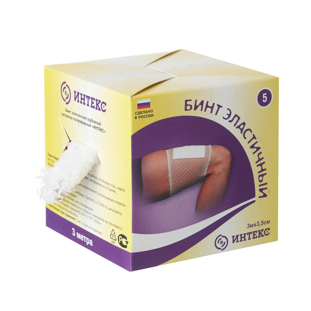 Интекс Бинт эластичный трубчатый, 3.5 см х 3 м, 1 шт, №5 фото