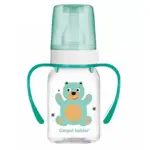 Canpol Cute animals Бутылочка с узким горлышком, ручками и силиконовой соской, 120 мл, 1 шт, цвет в ассортименте, 3+ мес, арт. 11/823 фото 2