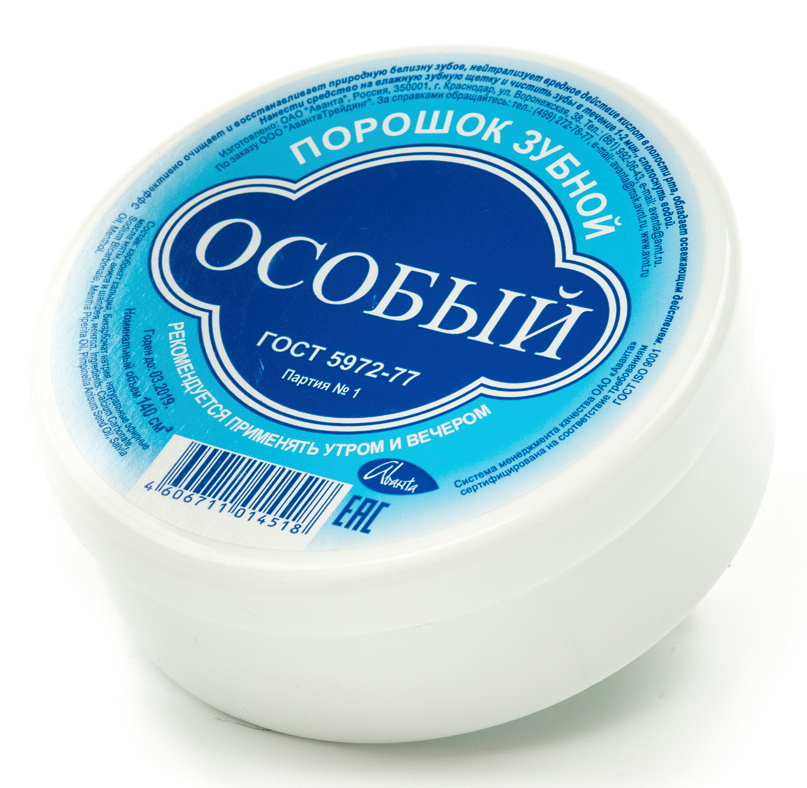 Зубной порошок Особый, порошок зубной, 140 мл, 1 шт. фото