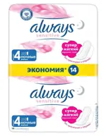 Always Ultra Sensitive Night Прокладки женские гигиенические, 14 шт, 6 капель фото