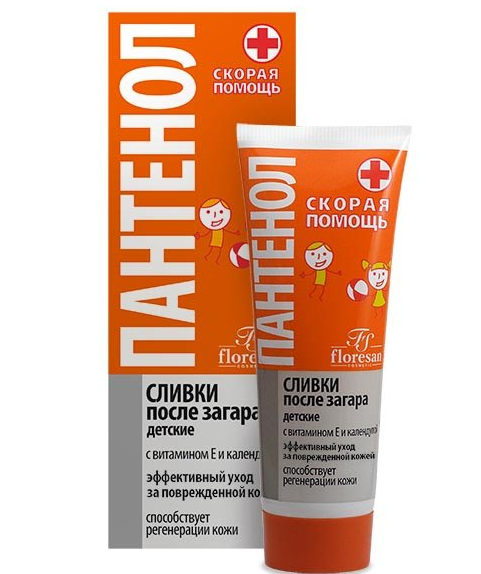 Floresan Сливки детские после загара Пантенол Скорая помощь, 75 мл, 1 шт, с витамином Е и календулой, Ф-315 фото