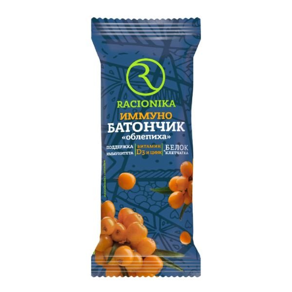 Racionika Иммуно батончик глазированный, 30 г, 1 шт, облепиха фото