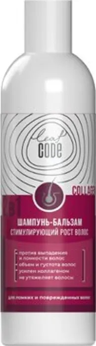 Leaf Code Шампунь-бальзам 2в1 от выпадения и ломкости волос, шампунь - бальзам, 250 мл, 1 шт. фото