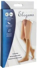 Интекс Элеганс Гольфы 2 класс компрессии, Medium M (2), пара, 1 шт, бежевого цвета фото 1