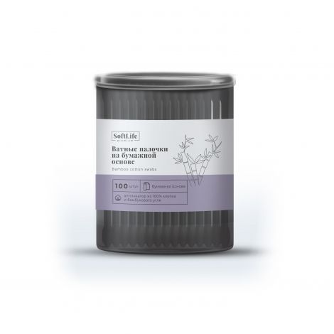 СофтЛайф Премиум ватные палочки, 100 шт, на бумажной основе с добавлением бамбука фото