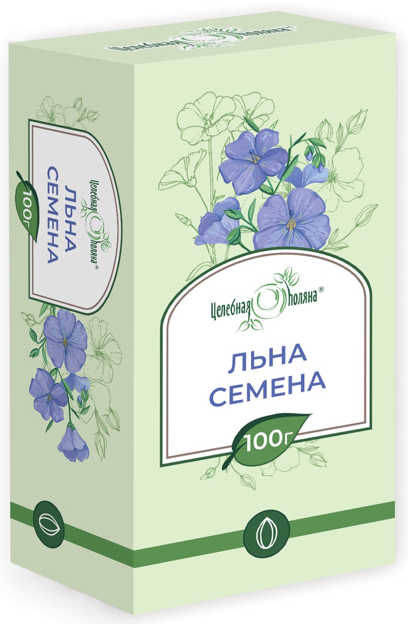 Целебная поляна Льна семена, семена цельные, 100 г, 1 шт. фото