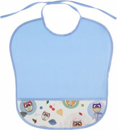 Dino&Rhino Нагрудник-слюнявчик с карманом непромокаемый с ПВХ покрытием на завязках, 33 см х 33 см, 1 шт. фото