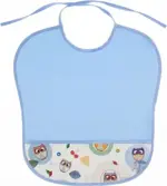 Dino&Rhino Нагрудник-слюнявчик с карманом непромокаемый с ПВХ покрытием на завязках, 33 см х 33 см, 1 шт. фото