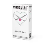 Masculan Ultra Safe Black, презервативы, 10 шт, черного цвета, утолщенные фото