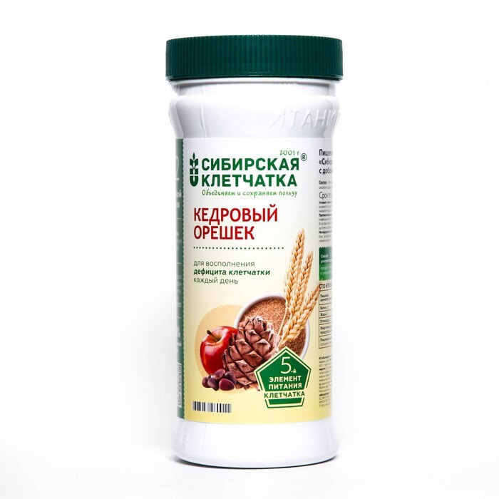 Сибирская клетчатка Кедровый орешек, 280 г, 1 шт. фото