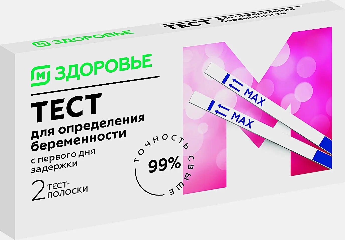 М Здоровье Тест для определения беременности, 2 шт. фото