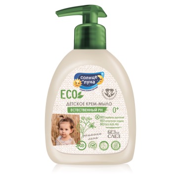 Солнце и Луна Eco крем-мыло с фитоотваром ромашки и липы, мыло, 300 мл, 1 шт. фото