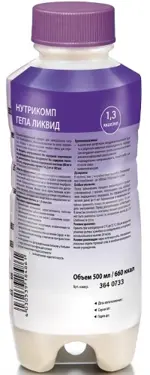 Нутрикомп Гепа Ликвид, смесь для энтерального питания, 500 мл, 1 шт, шоколад фото