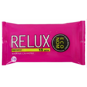 Relux Салфетки влажные освежающие, 15 шт, грейпфрут фото