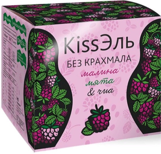 Сибирская клетчатка Kissэль Малина Мята, кисель, 14 г, 8 шт, без крахмала фото