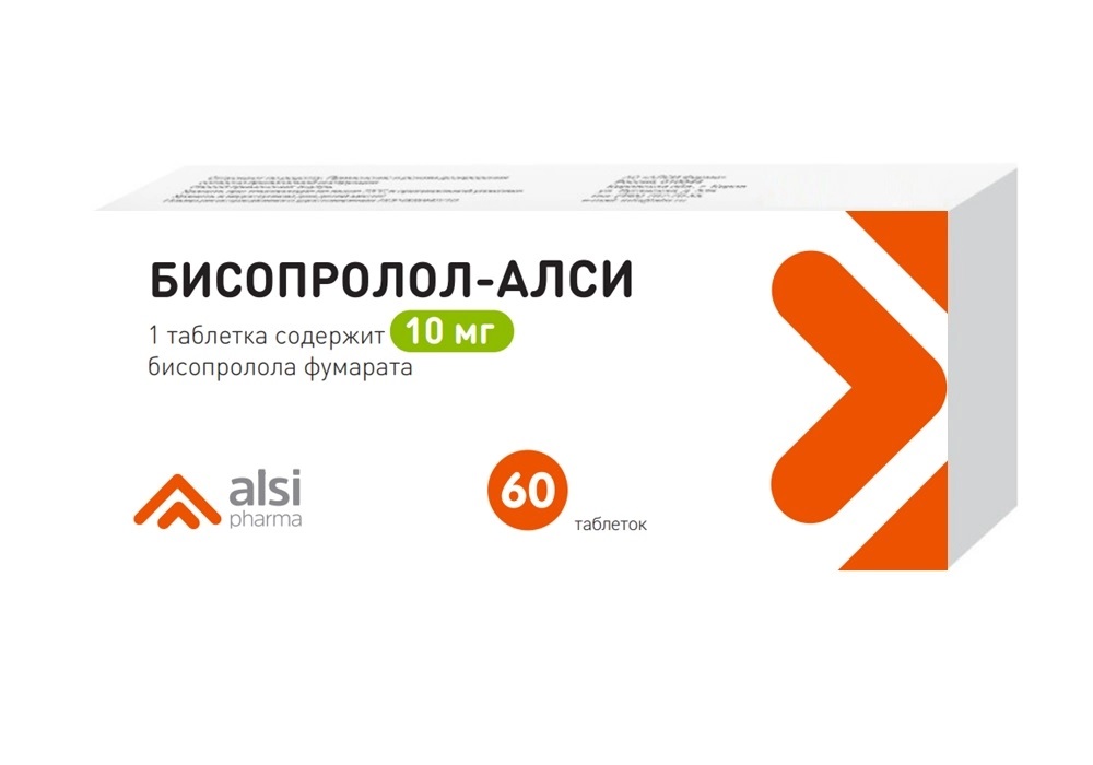 Бисопролол-АЛСИ, 10 мг, таблетки, 60 шт. фото