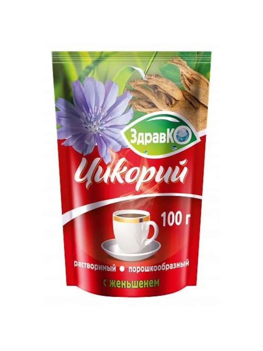 Здравко Цикорий растворимый, порошок растворимый, 100 г, 1 шт, с женьшенем фото