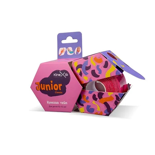 Kinexib Classic Junior кинезио тейп детский, 4 см х 4 м, кинезио тейп, 1 шт, розовый фото