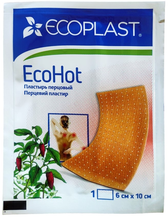 Ecoplast Ecohot Пластырь перцовый, 6 см х 10 см, 1 шт. фото