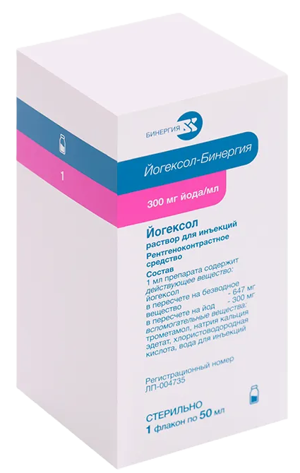 Йогексол-Бинергия, 300 мг/мл, раствор для инъекций, 50 мл, 1 шт. фото
