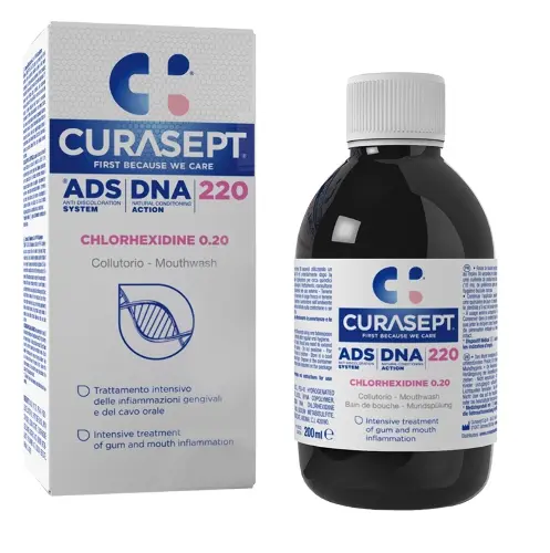Curasept ADS DNA 220 ополаскиватель для полости рта с хлоргексидином 0,2%, раствор для полоскания полости рта, 200 мл, 1 шт. фото