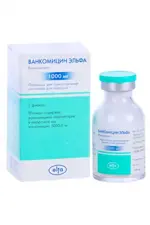 Ванкомицин Эльфа, 1000 мг, порошок для приготовления раствора для инфузий, 20 мл, 1 шт. фото