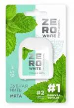 ZeroWhite Зубная нить вощеная плоская тонкая №1, 65 м, нить зубная, 1 шт, мята фото