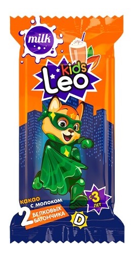 Леовит Leo Kids батончик белковый, 25 г, 1 шт, с молоком какао и витамином D фото