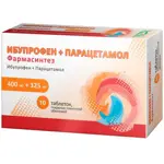 Ибупрофен + Парацетамол, 400 мг+325 мг, таблетки, покрытые пленочной оболочкой, 10 шт. фото