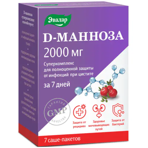 Эвалар Д-манноза Суперкомплекс, порошок для приготовления раствора для приема внутрь, 3.7 г, 7 шт. фото