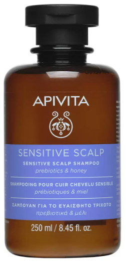 Apivita шампунь для чувствительной кожи головы с пребиотиками и медом, шампунь, 250 мл, 1 шт. фото