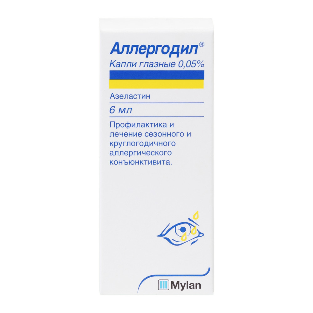 Аллергодил, 0.05%, капли глазные, 6 мл, 1 шт. фото