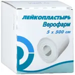 Верофарм Лейкопластырь фиксирующий, 5 см х 500 см, пластырь медицинский, 1 шт. фото