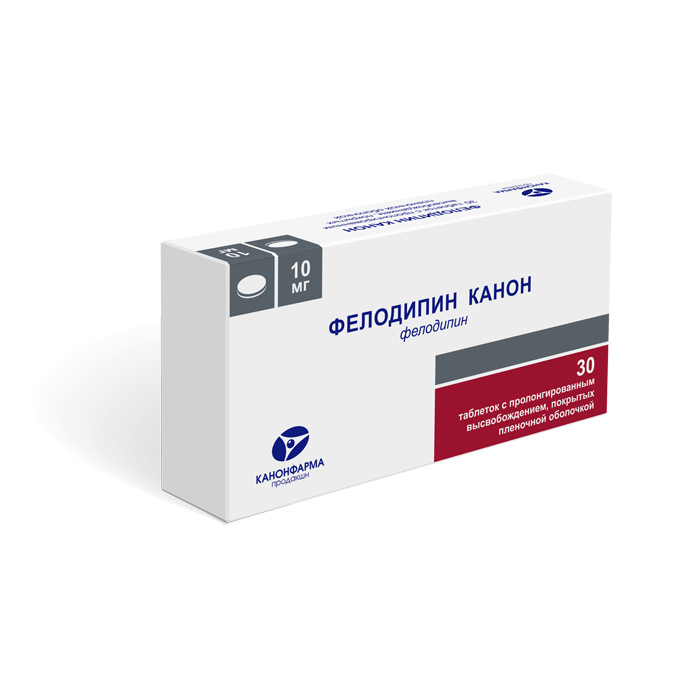Фелодипин Канон, 10 мг, таблетки пролонгированного действия, покрытые пленочной оболочкой, 30 шт. фото