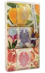 La Florentina Мыло туалетное набор, мыло твердое, 200 г, 3 шт, цитрус флорентийский ирис и гранат фото