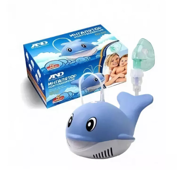 Ингалятор компрессорный AND CN-232, 1 шт, в форме кита фото