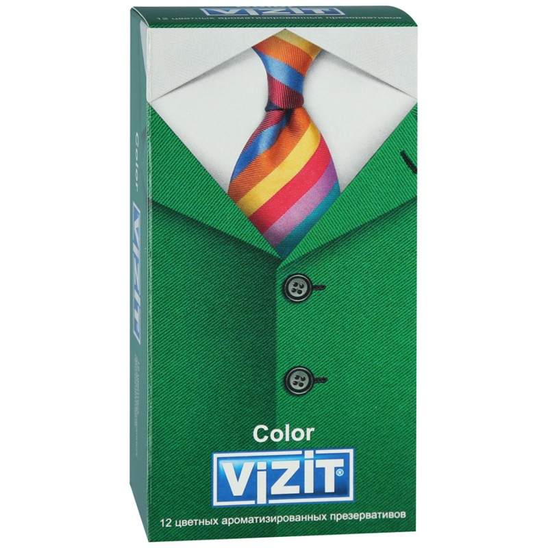 Презервативы Vizit Color, презерватив, 12 шт, цветные, ароматизированные фото